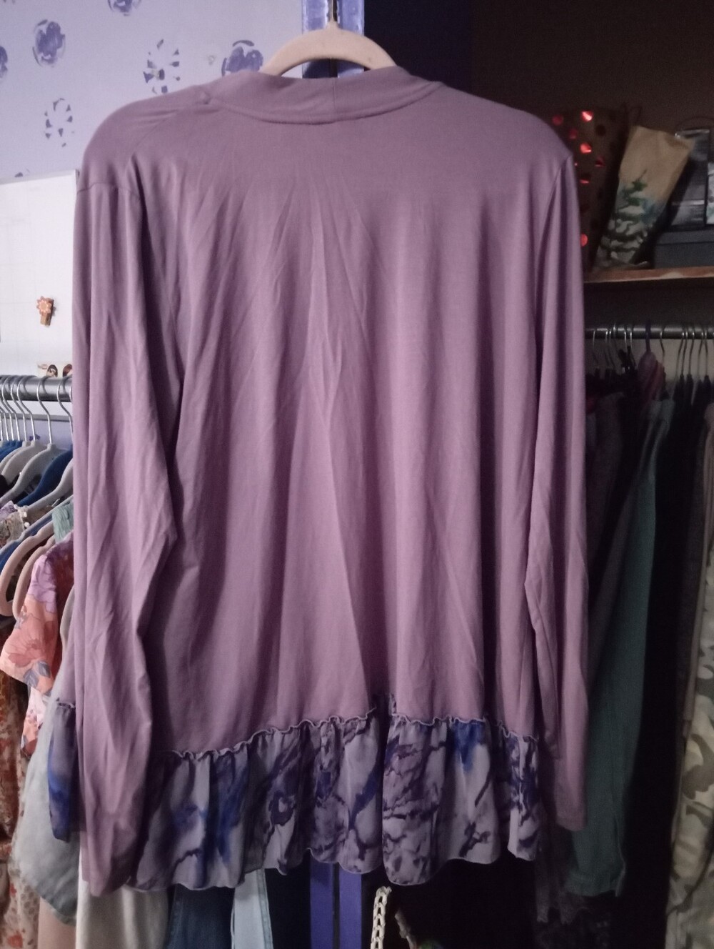 LOGO Purple Open Front Cardigan Lightweight - Picture 2 of 5